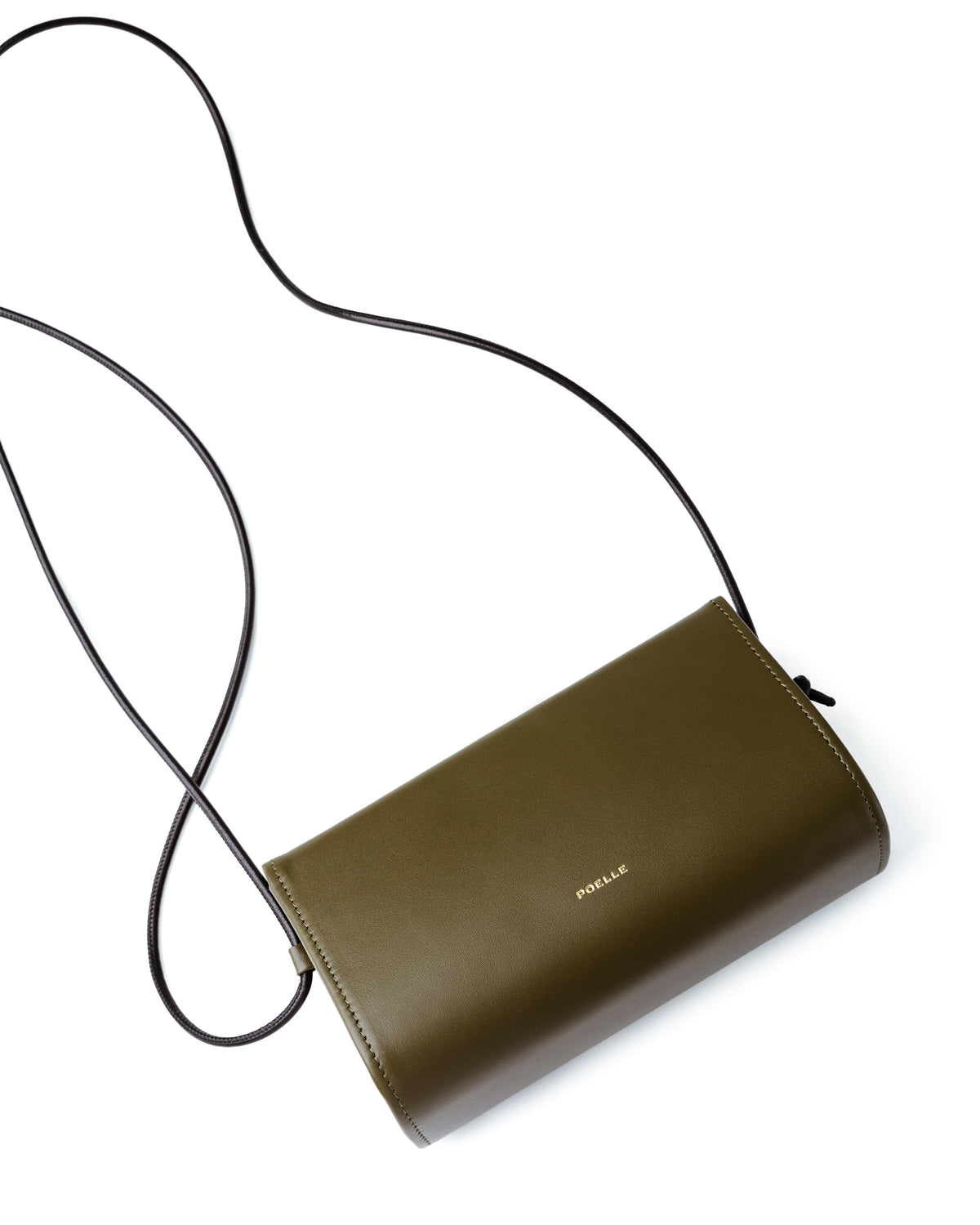Sophie Bag Medium оливкова — клапан і ремінець зблизька