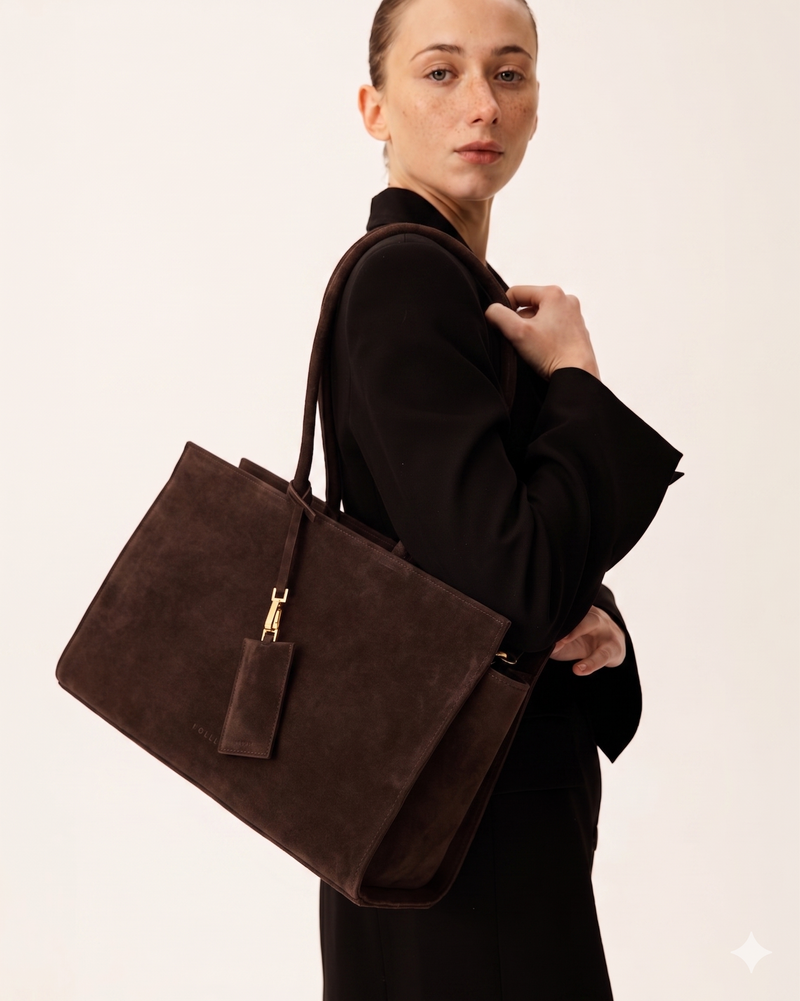 Medium Carolyn Tote Bag Шоколадна